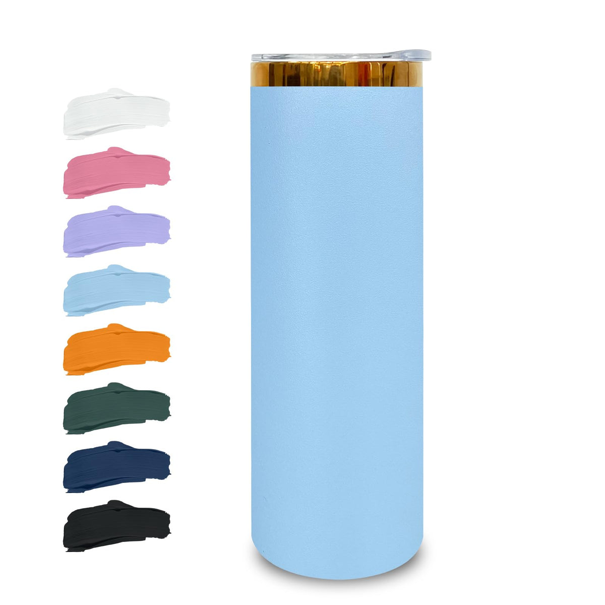 20 oz Skinny Tumbler With Lid and Straw Sky Blue
