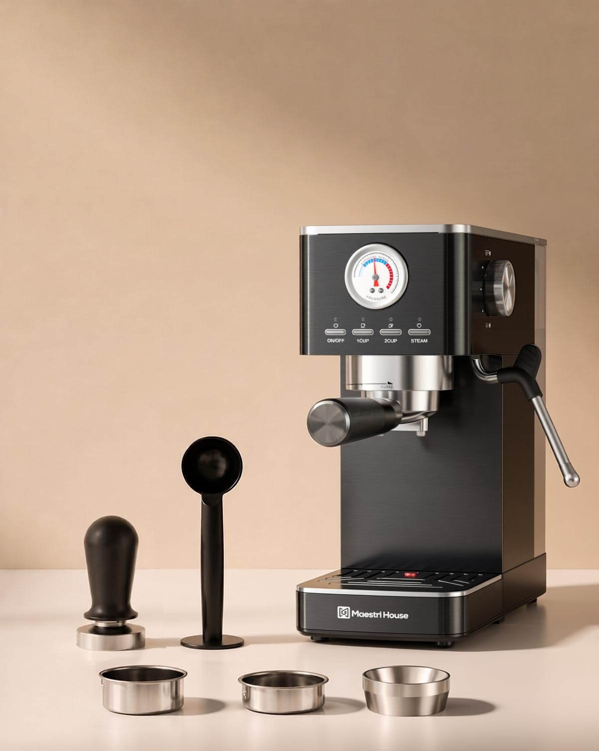 Slim Espresso Machine with Milk Frother