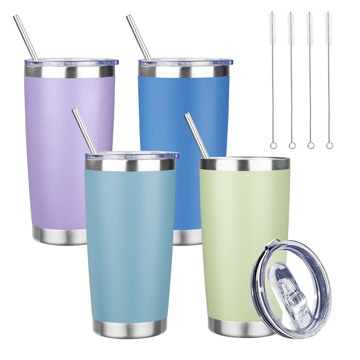 20 oz Tumbler with Lids and Straws (4 Count)