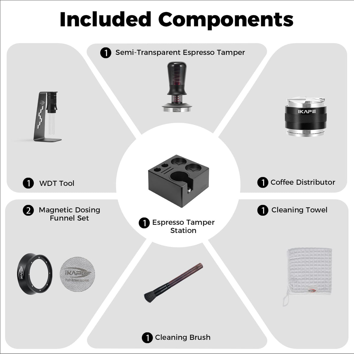 58mm Black Espresso Tool Set 8 IN 1