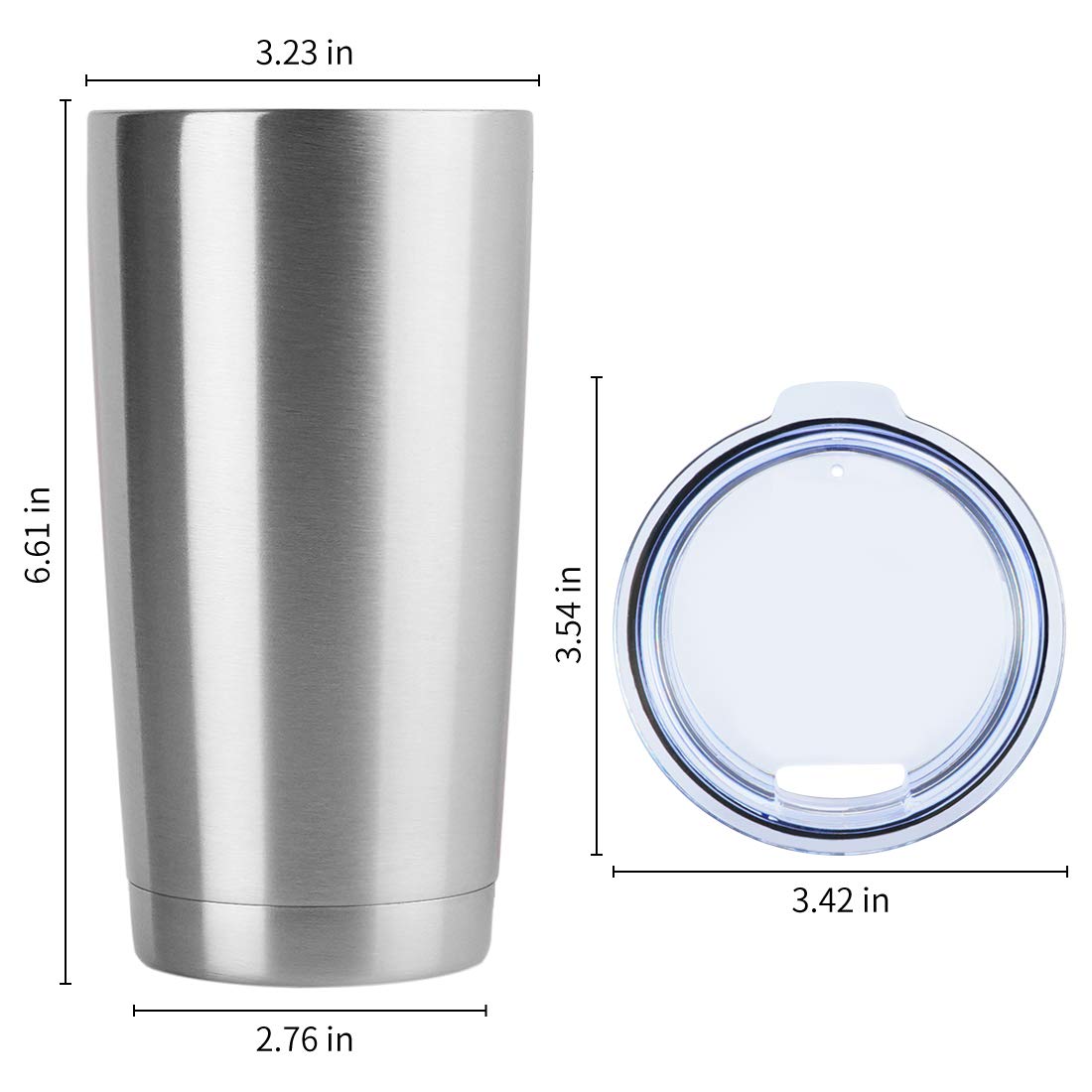 20oz Stainless Steel Tumbler Bulk with Lid (12 Count)