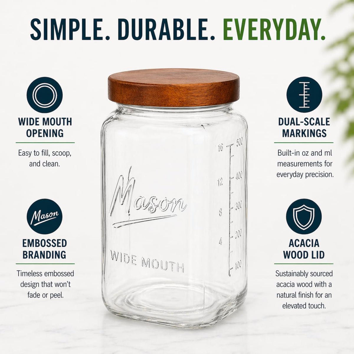 1 Gallon Glass Jars with Wooden Lids