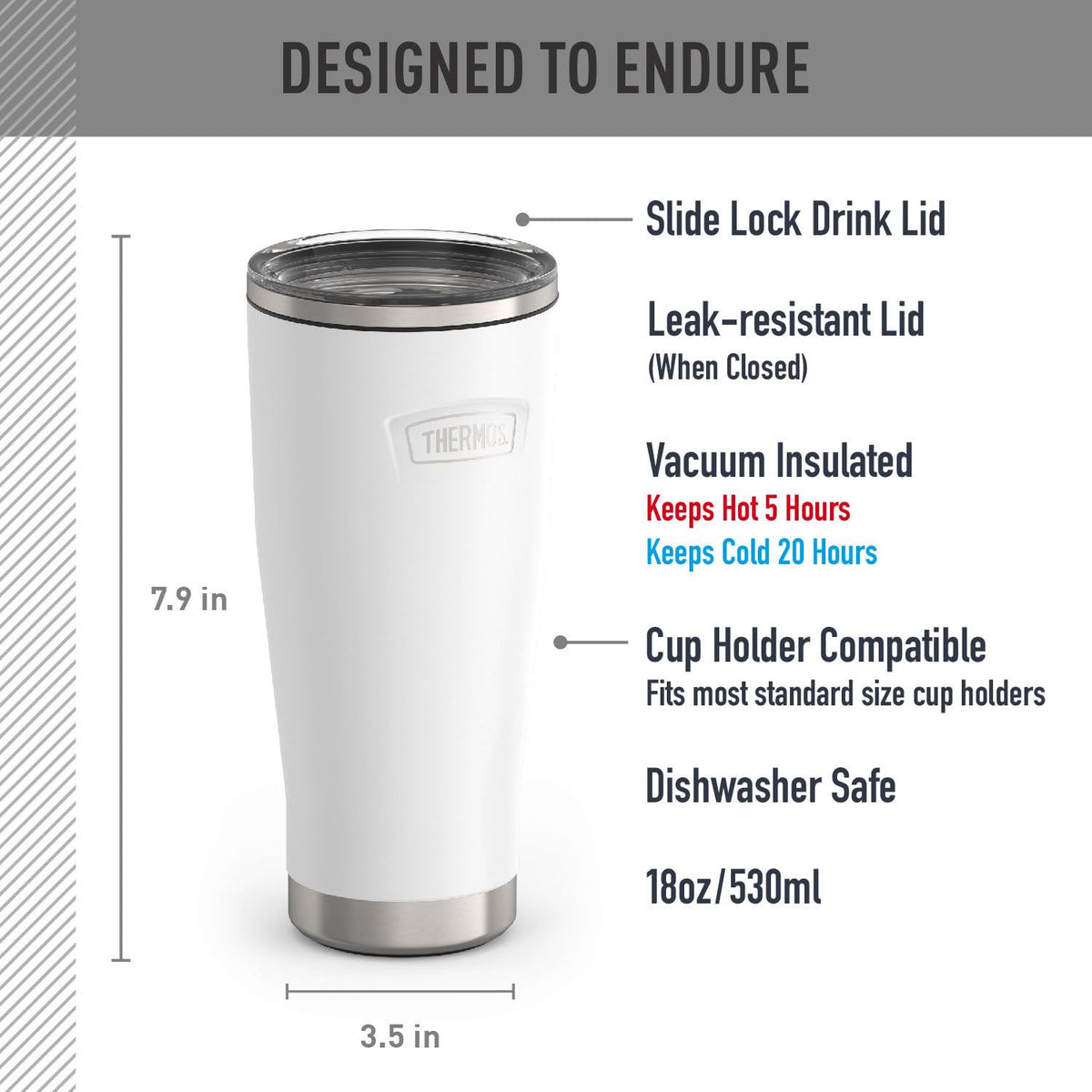 ICON SERIES Stainless Steel Tumbler with Slide Lock