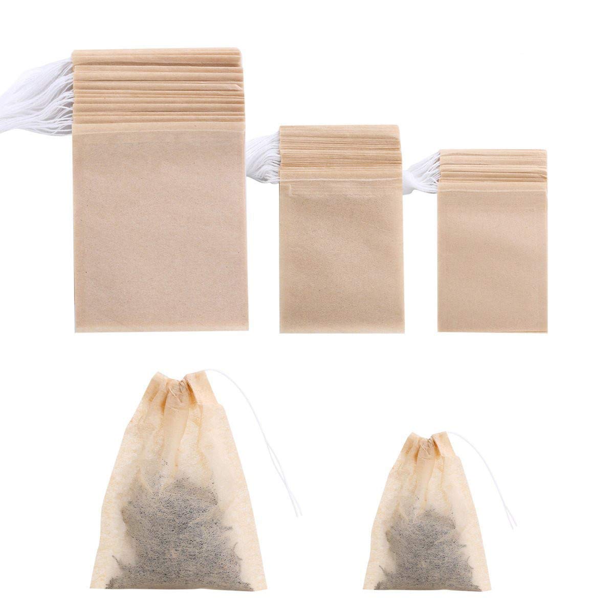 400 Pack Disposable Drawstring Tea Filter Bags (400 Count)