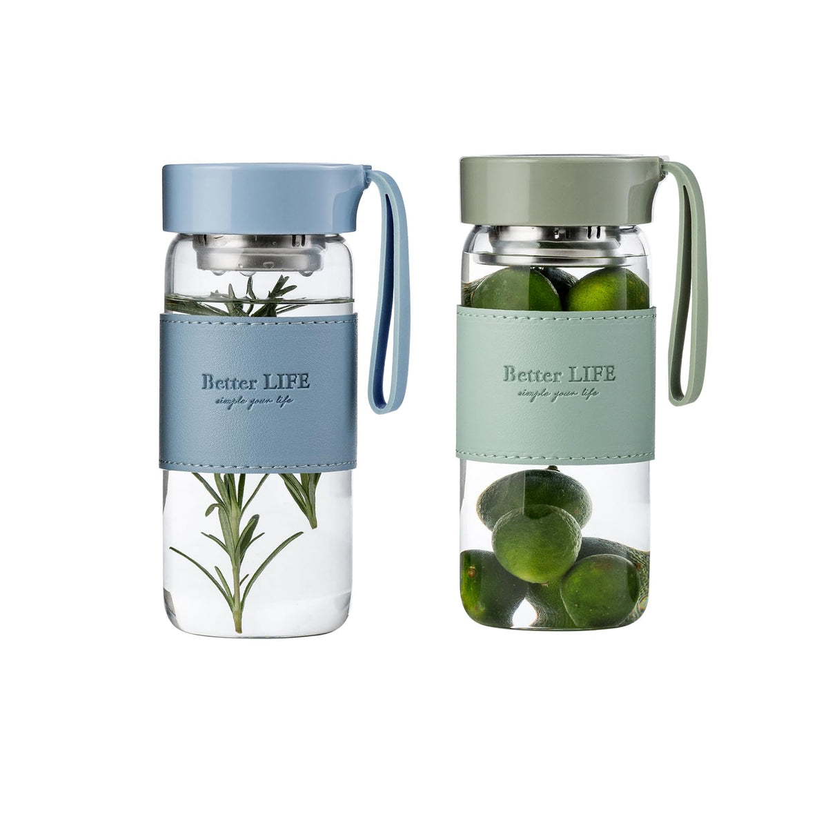 Glass Tea Bottle 16 oz Drinking Bottle with Non