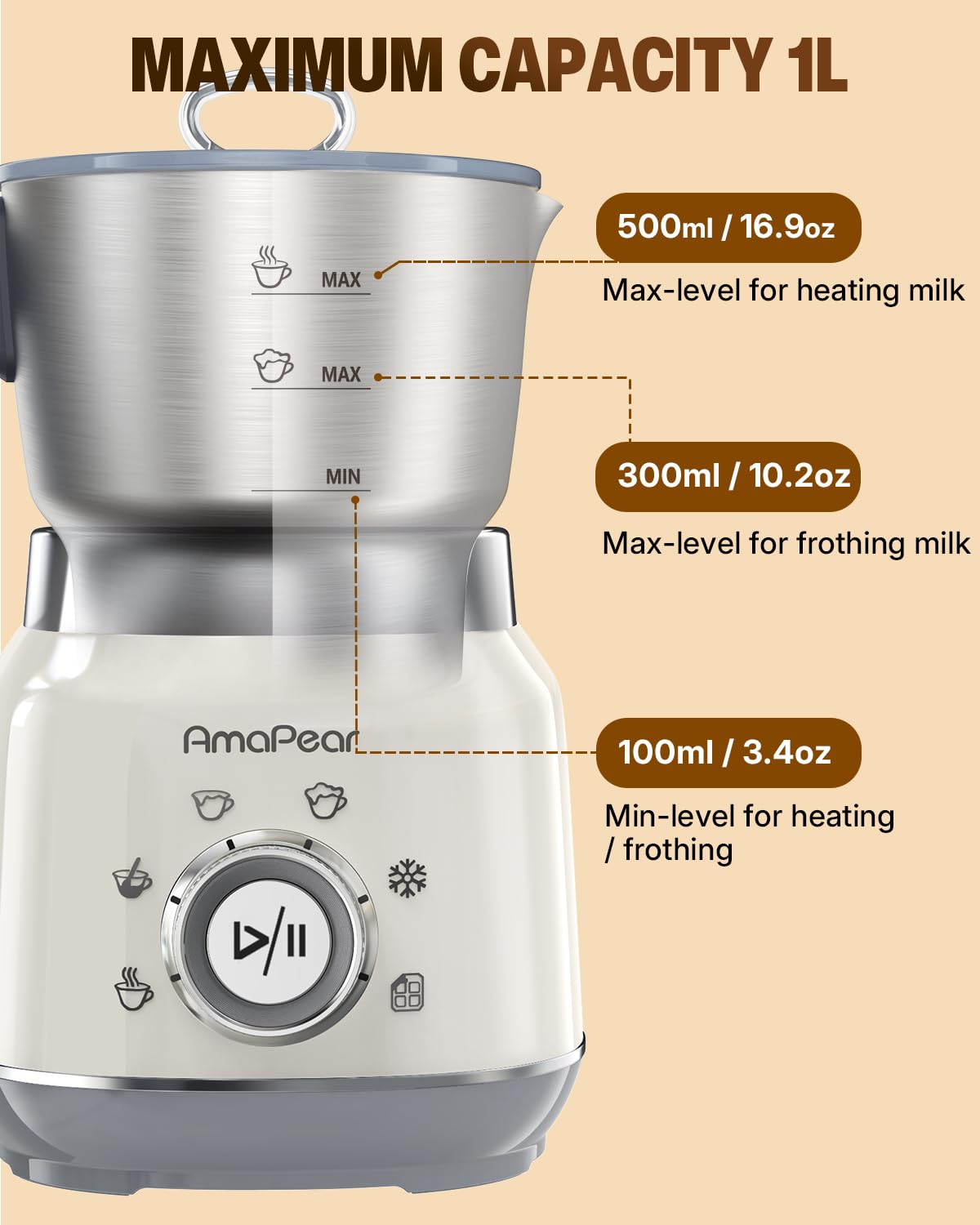 Electric Milk Frother and Steamer