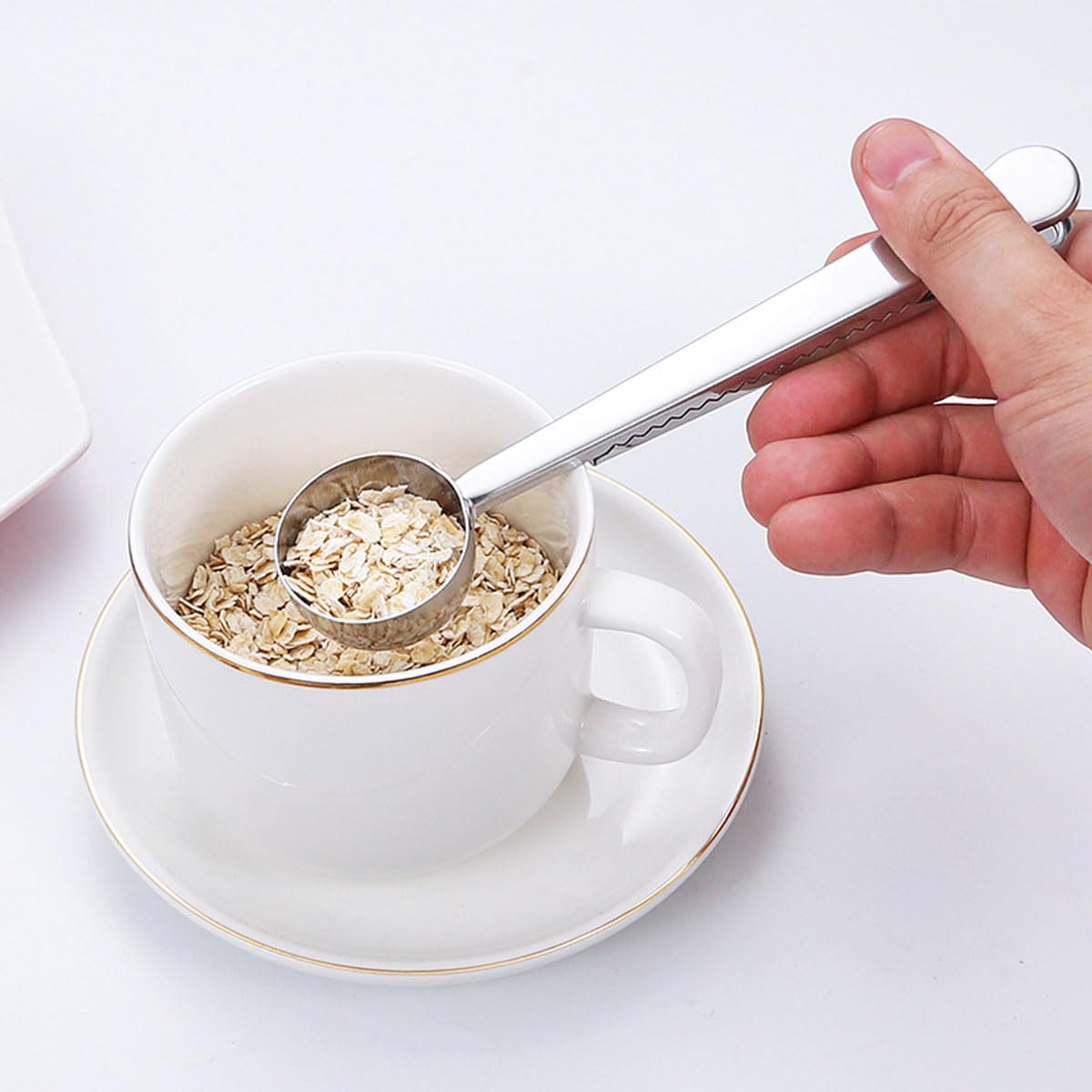 Coffee Scoop Clip Stainless Steel Tablespoon Coffee Spoon With long handle Multifunction Sealing Bag Clip For Tea