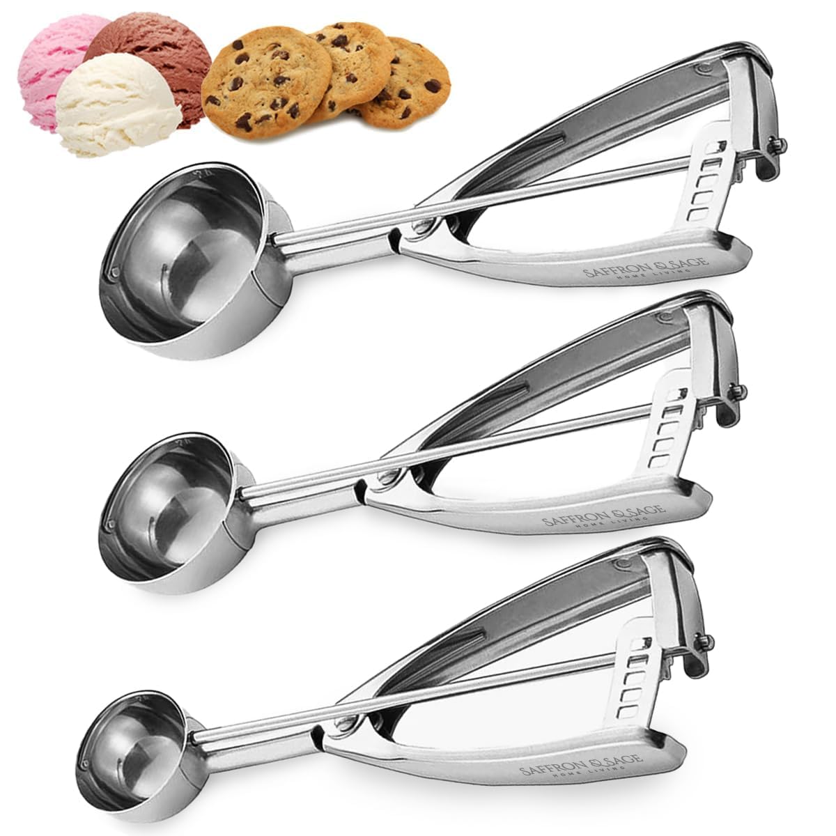 Saffron & Sage Cookie Scoop Set (3 Count)