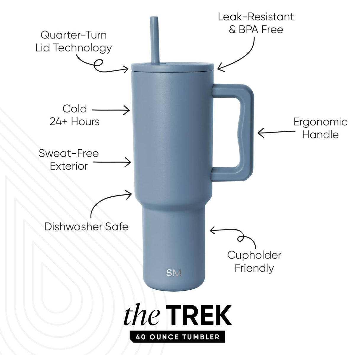 Tumbler with Handle and Straw
