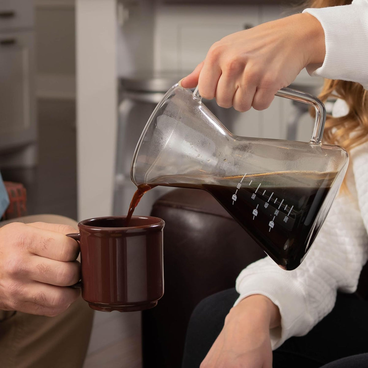 London Sip Glass Pour Over Coffee Carafe Coffee Maker with Reusable Stainless Steel Filter