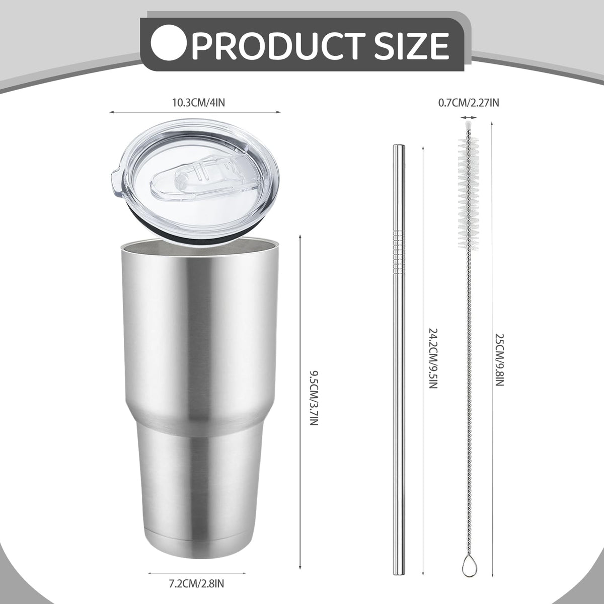 8 Pack Stainless Steel Insulated Tumbler with Lids and Straws Bulk Double Wall Vacuum Insulated Coffee Travel Tumbler for DIY Gift (8 Count)