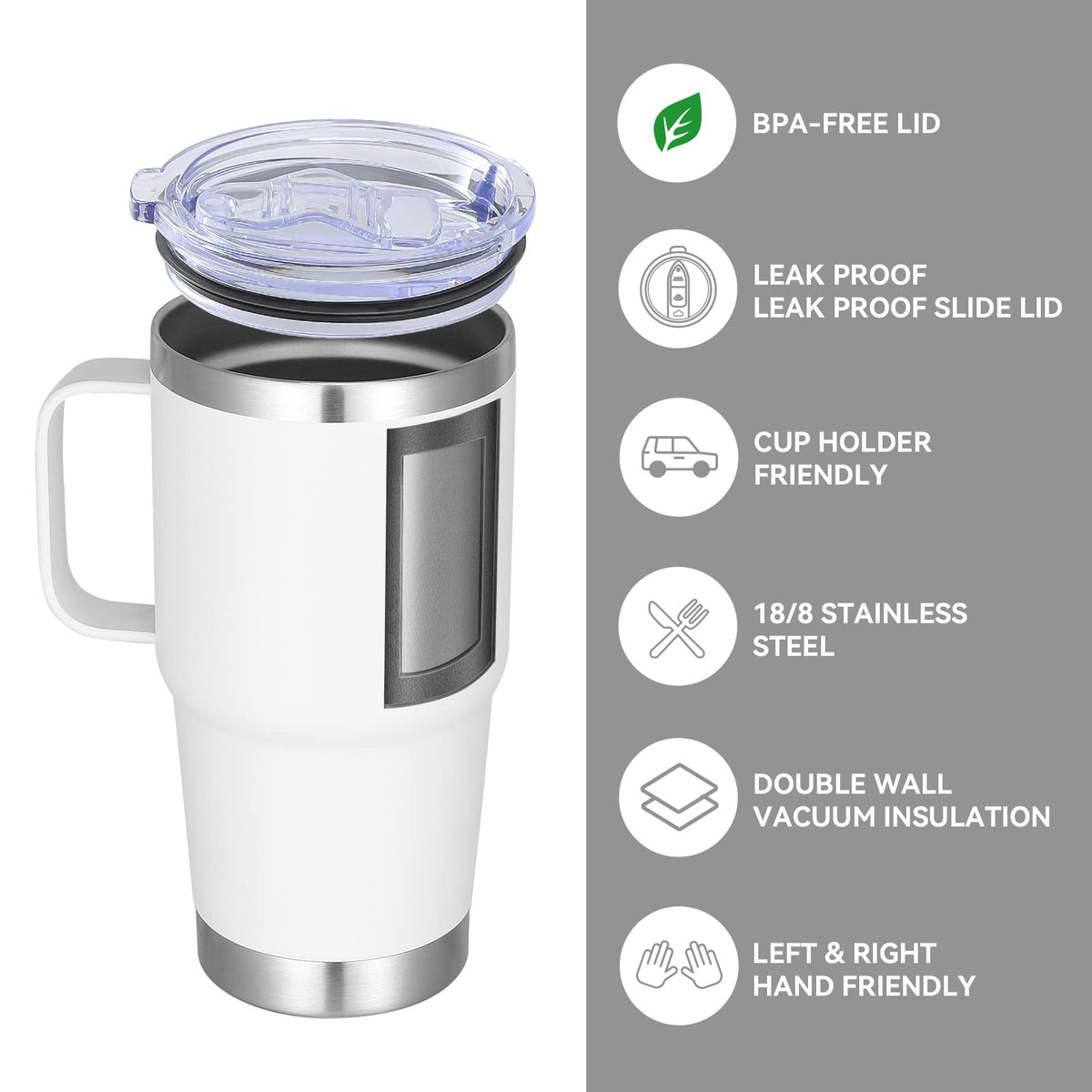 20 oz Tumbler Bulk with Handle Lid and Straw (6 Count)