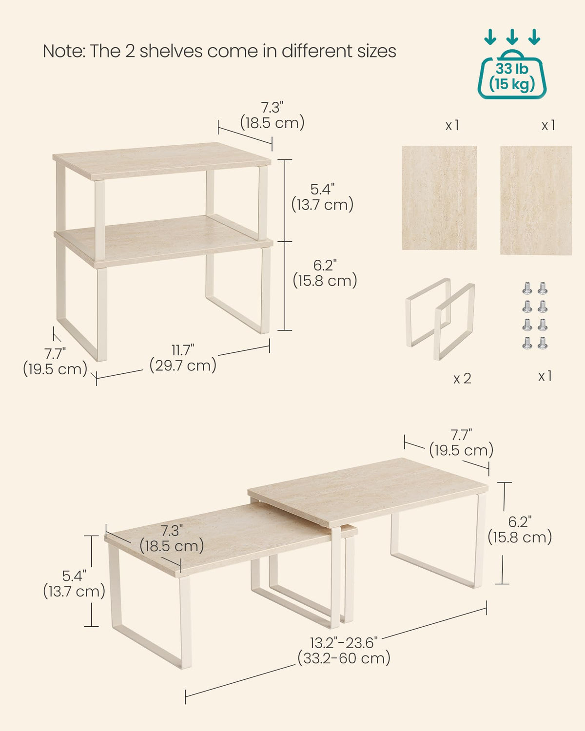 Cabinet Organizer Shelf (2 Count)