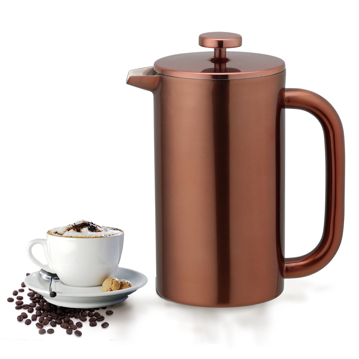 8 Cup Double Wall Insulated Stainless Steel French Coffee Press