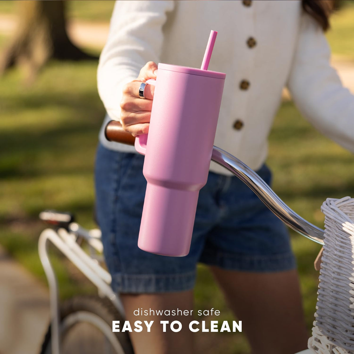 Tumbler with Handle and Straw