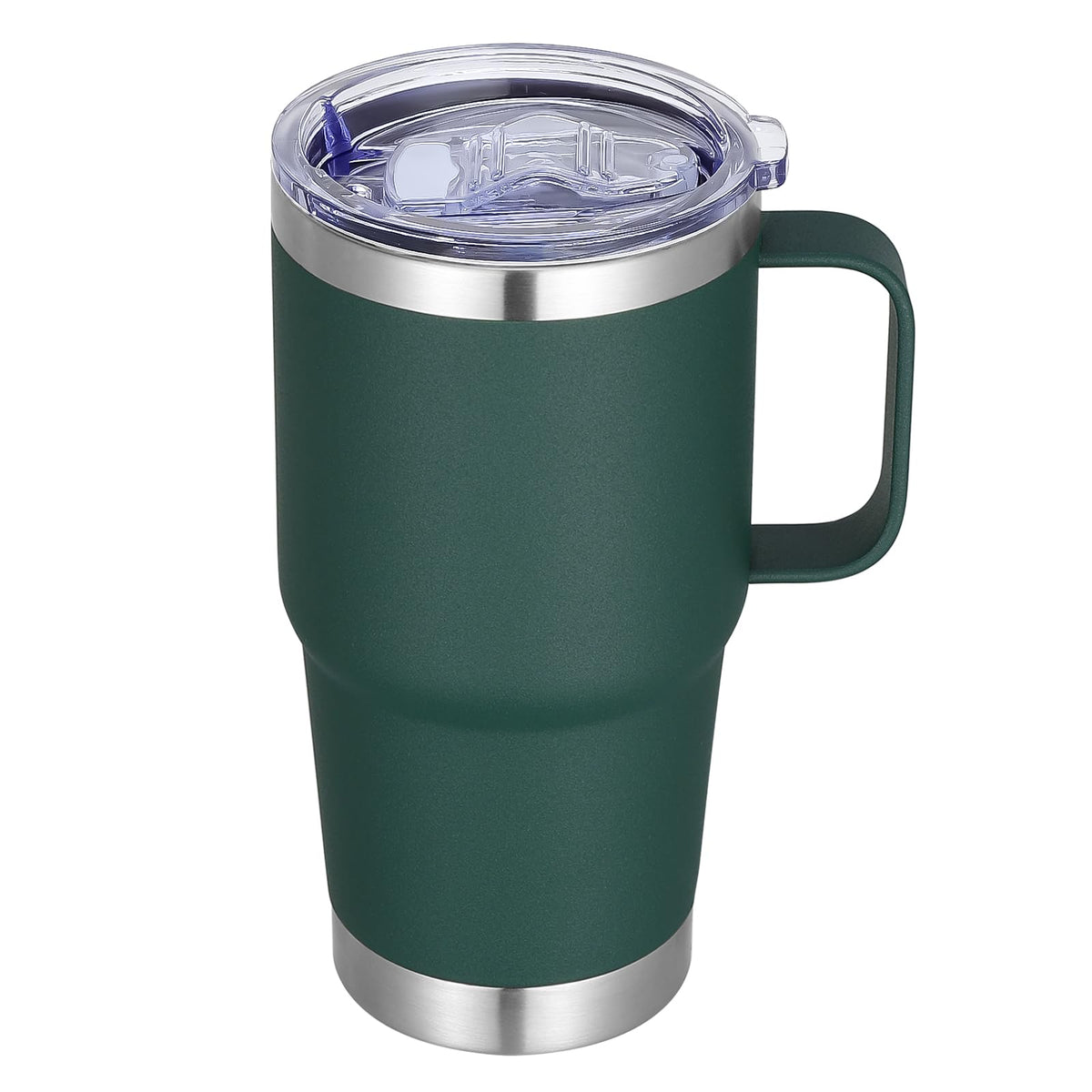 20 oz Stainless Steel Tumbler with Handle Metal Insulated Coffee Travel Mug with Handle Double Wall Tumbler Cup with Lid and Straw