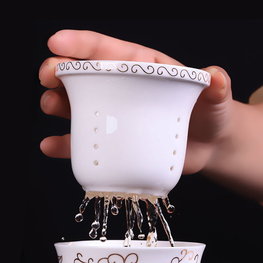 Porcelain Tea Cup with Lid and Saucer Infuser Sets