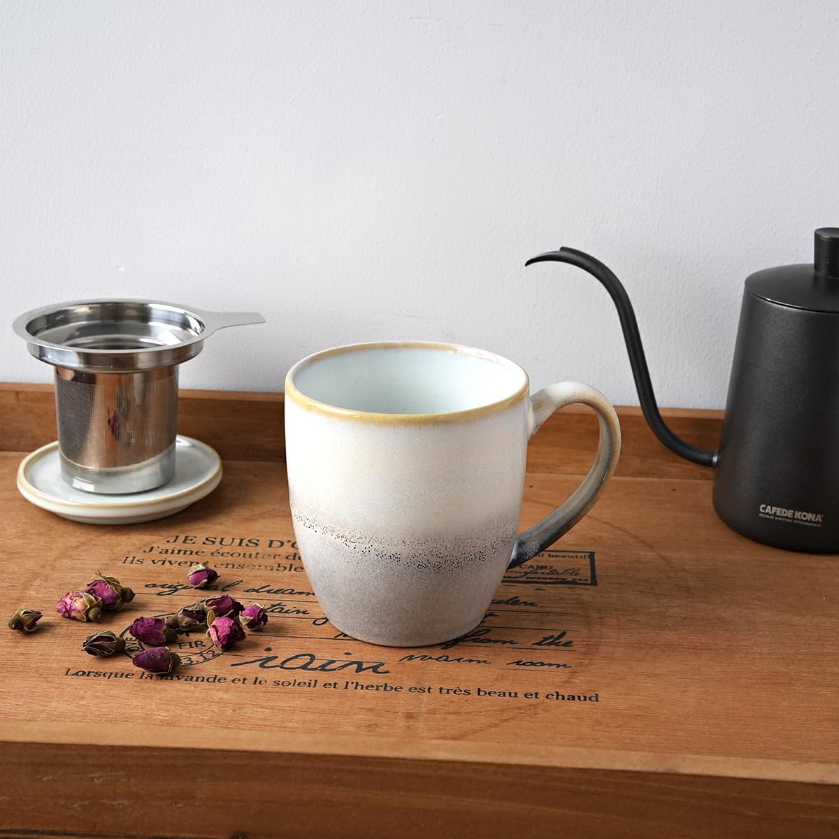 Ceramic Tea Cup with Infuser and Lid