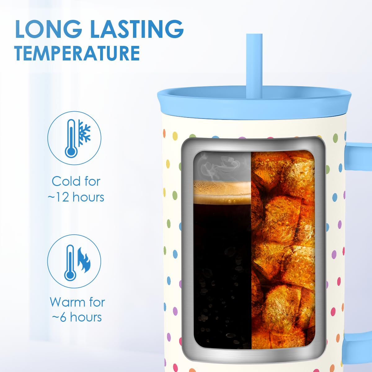LGBT 40oz Tumbler with Handle and Straw