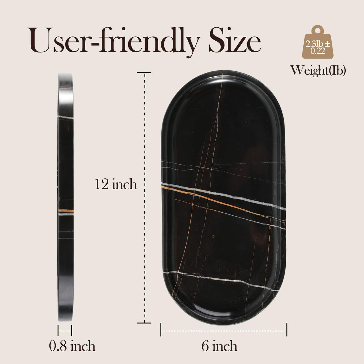 Natural Black Marble Tray