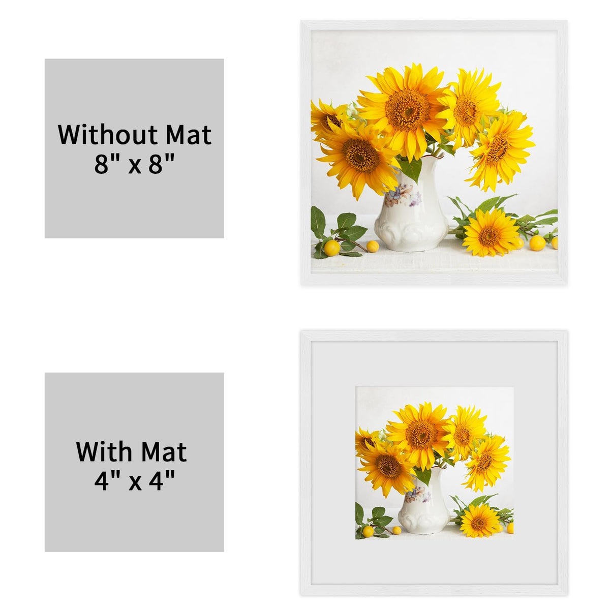 8x8 Solid Oak Wood Picture Frames (3 Count)