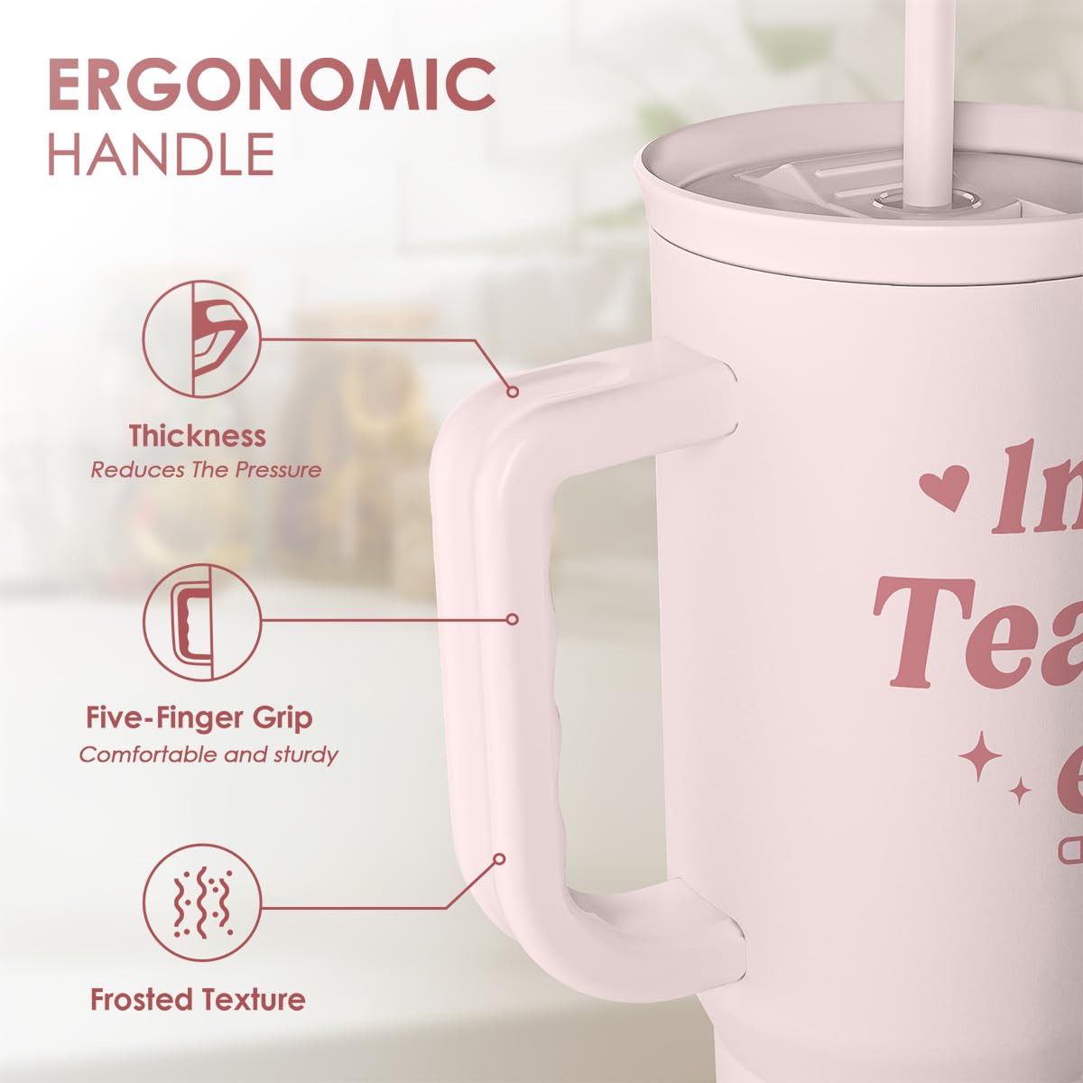 Teacher Gift Stainless Steel Insulated Tumbler with Handle