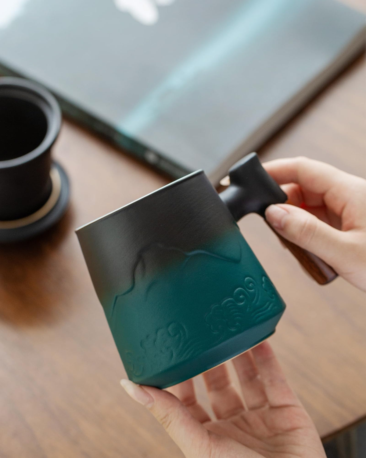 Tea Mug with Infuser and Lid & Coaster for Tea Steeper