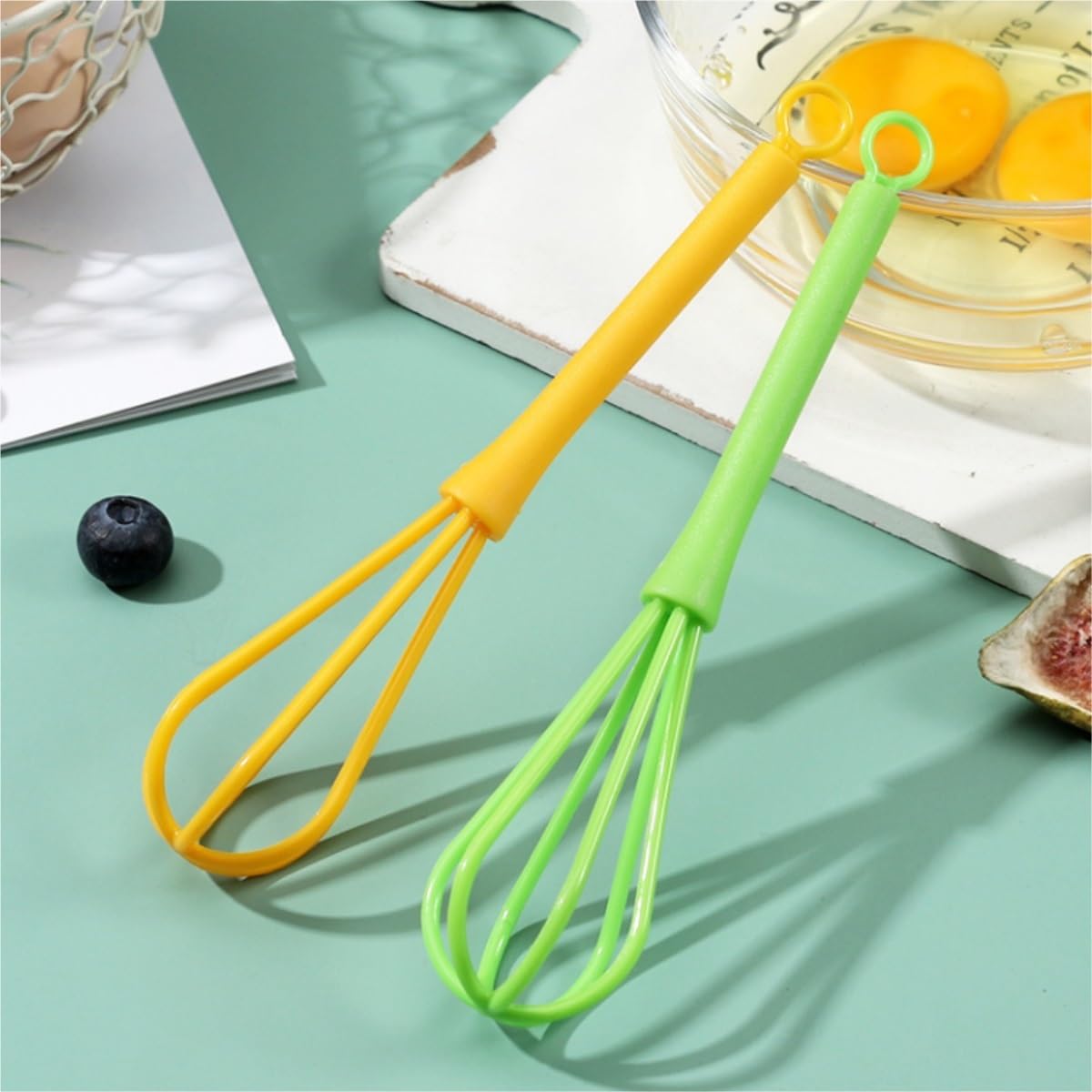 Egg Beater Milk Frother Handheld Egg Beater Kitchen Gadgets Plastic Manual Mixer Baking Home Kitchen Utensils