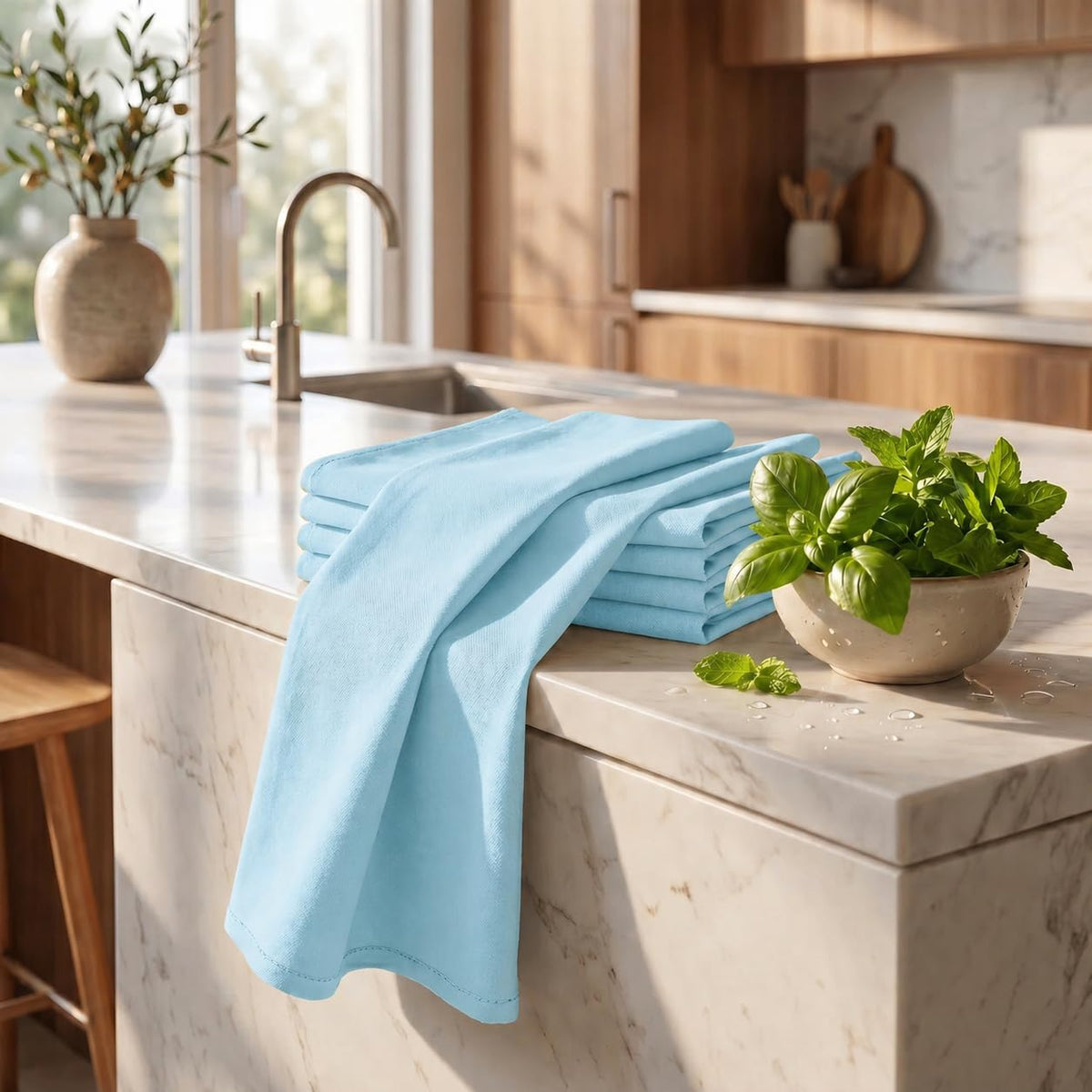 Kitchen Towels Cotton Dish Towels 20”x30” (6 Count)