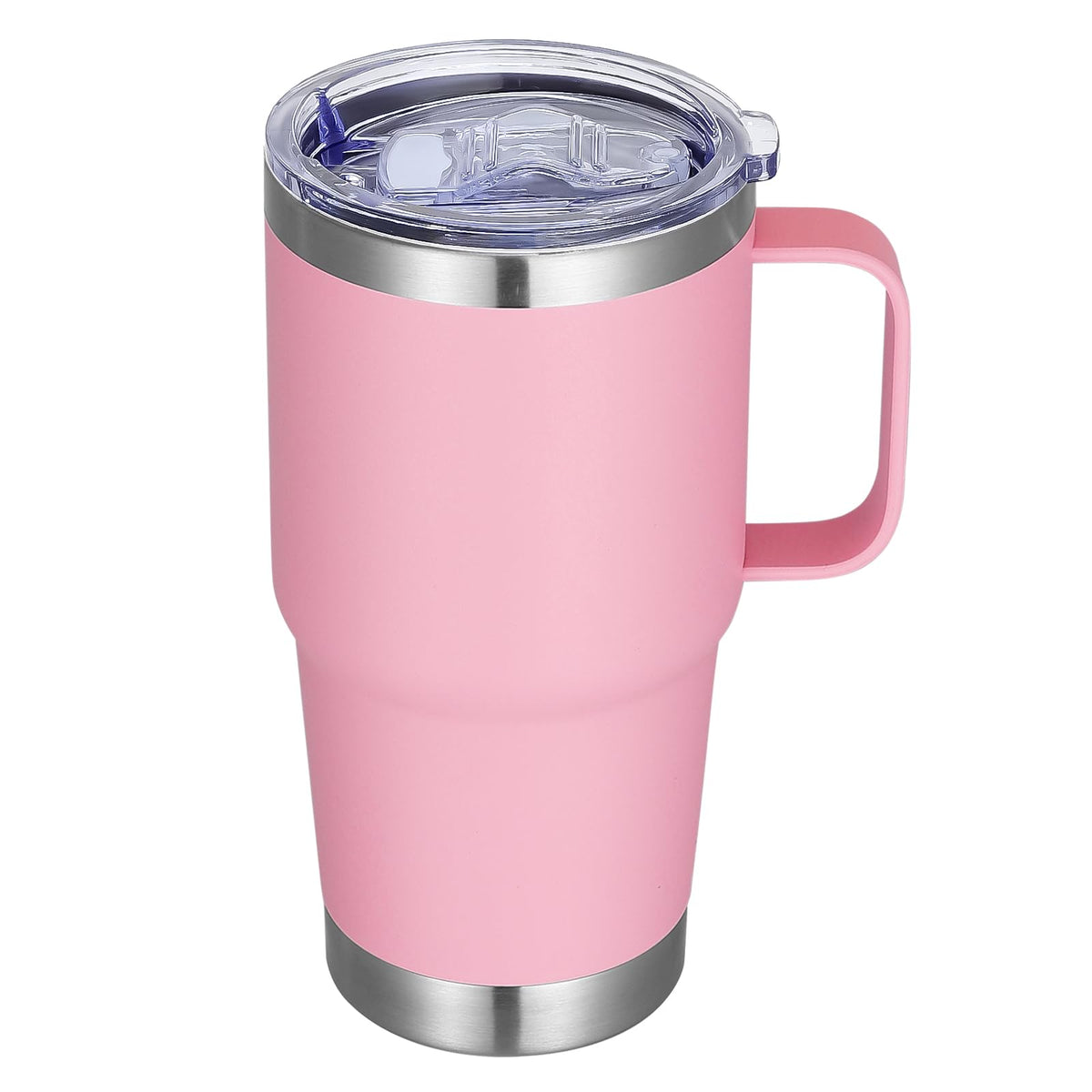 20 oz Stainless Steel Tumbler with Handle Metal Insulated Coffee Travel Mug with Handle Double Wall Tumbler Cup with Handle and Lid