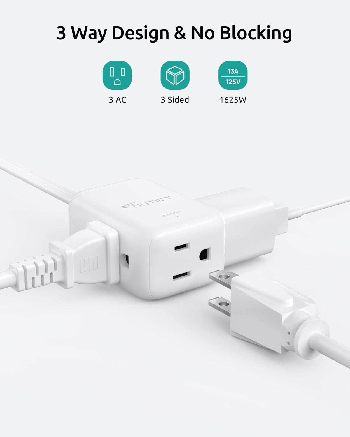 6FT Flat Plug Extension Cord with Ultra