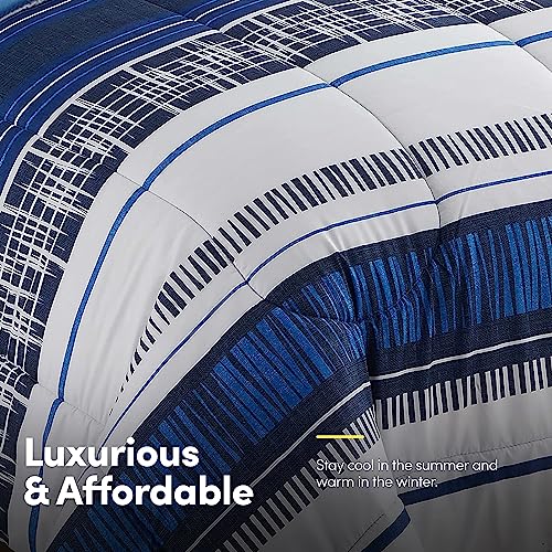 5 Piece Comforter Set Bag Solid Color All Season Soft Down Alternative Blanket & Luxurious Microfiber Bed Sheets