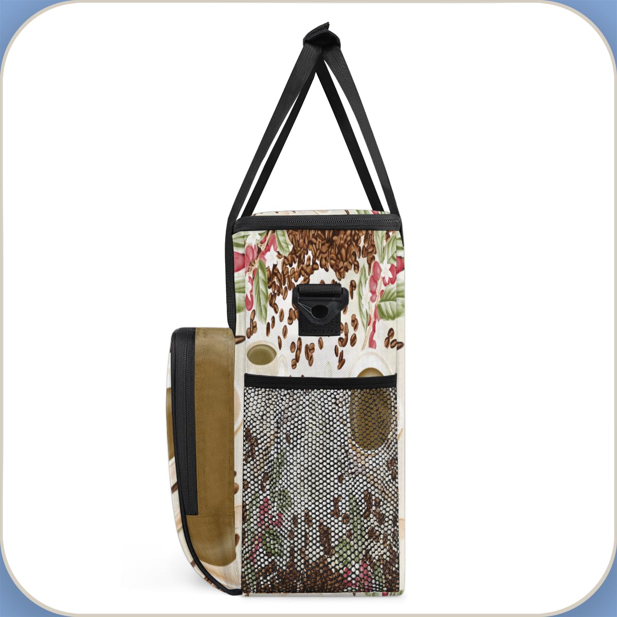 Watercolor Coffee Bean Coffee Maker Carring Bag Cafe Travel Carrying Storage Tote Bag Compatible with Keurig K