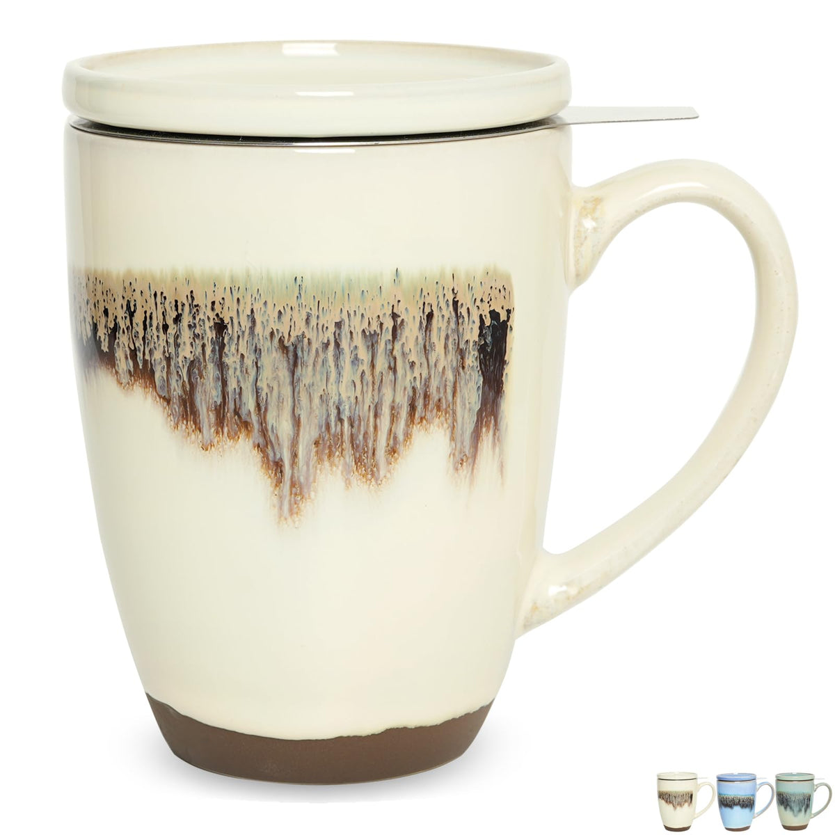Ceramic Tea Cup with Infuser and Lid