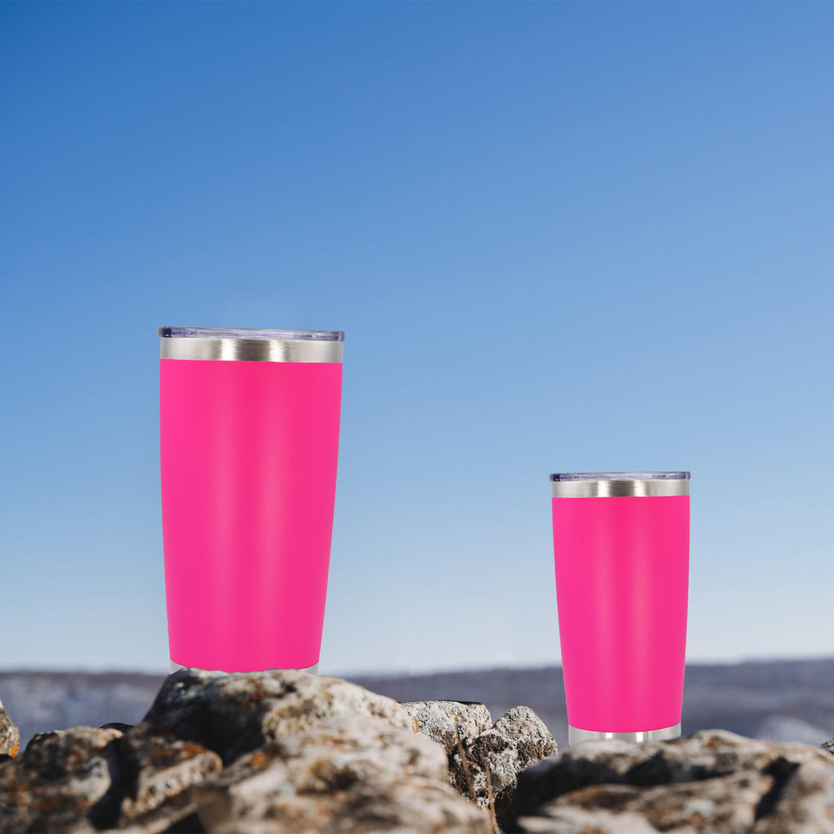 20oz Tumbler with Lid Stainless Steel Tumblers Insulated Mug Hot Pink 12P (12 Count)