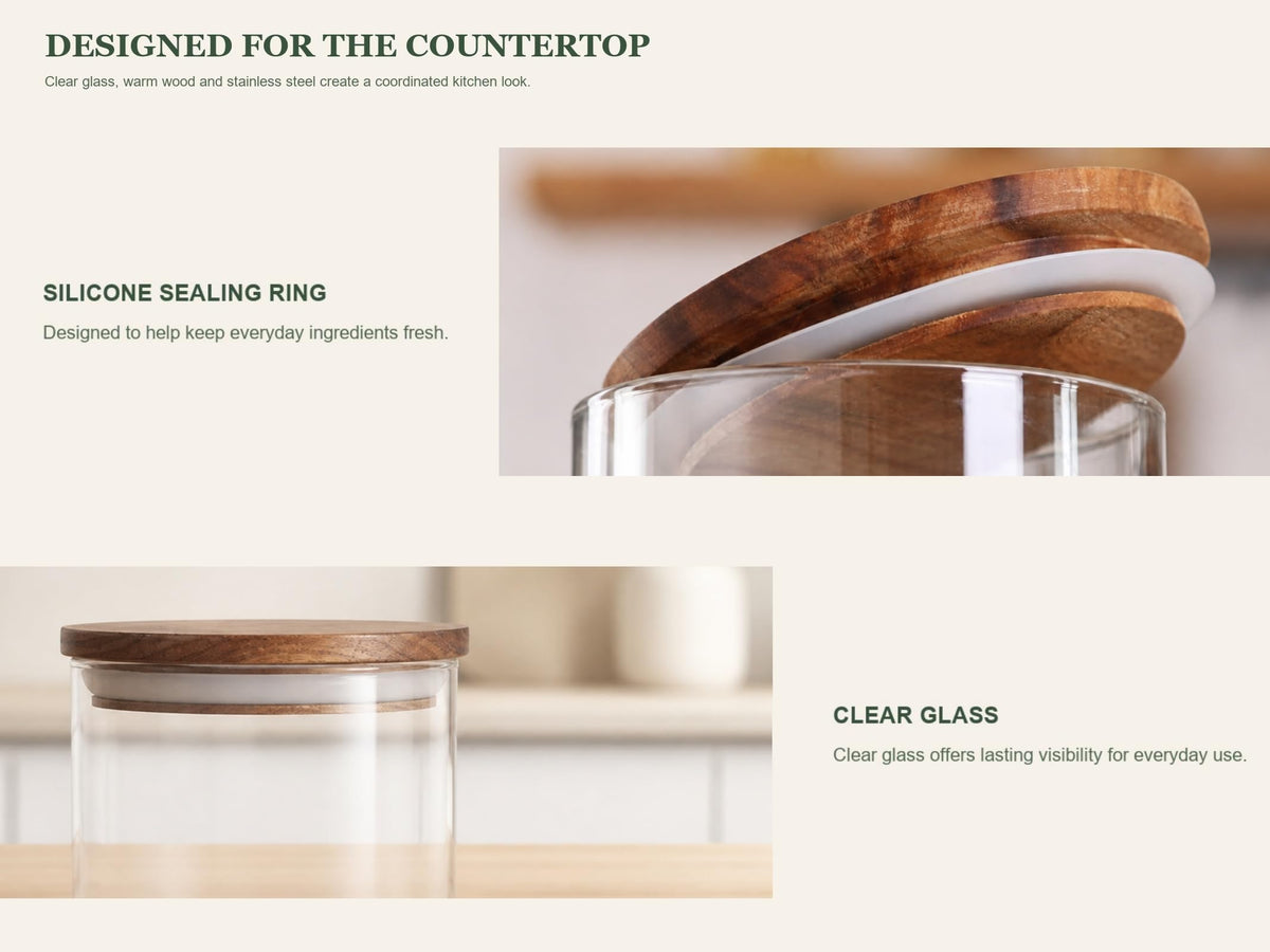 18 oz Glass Seasoning Jars with Wood Lids