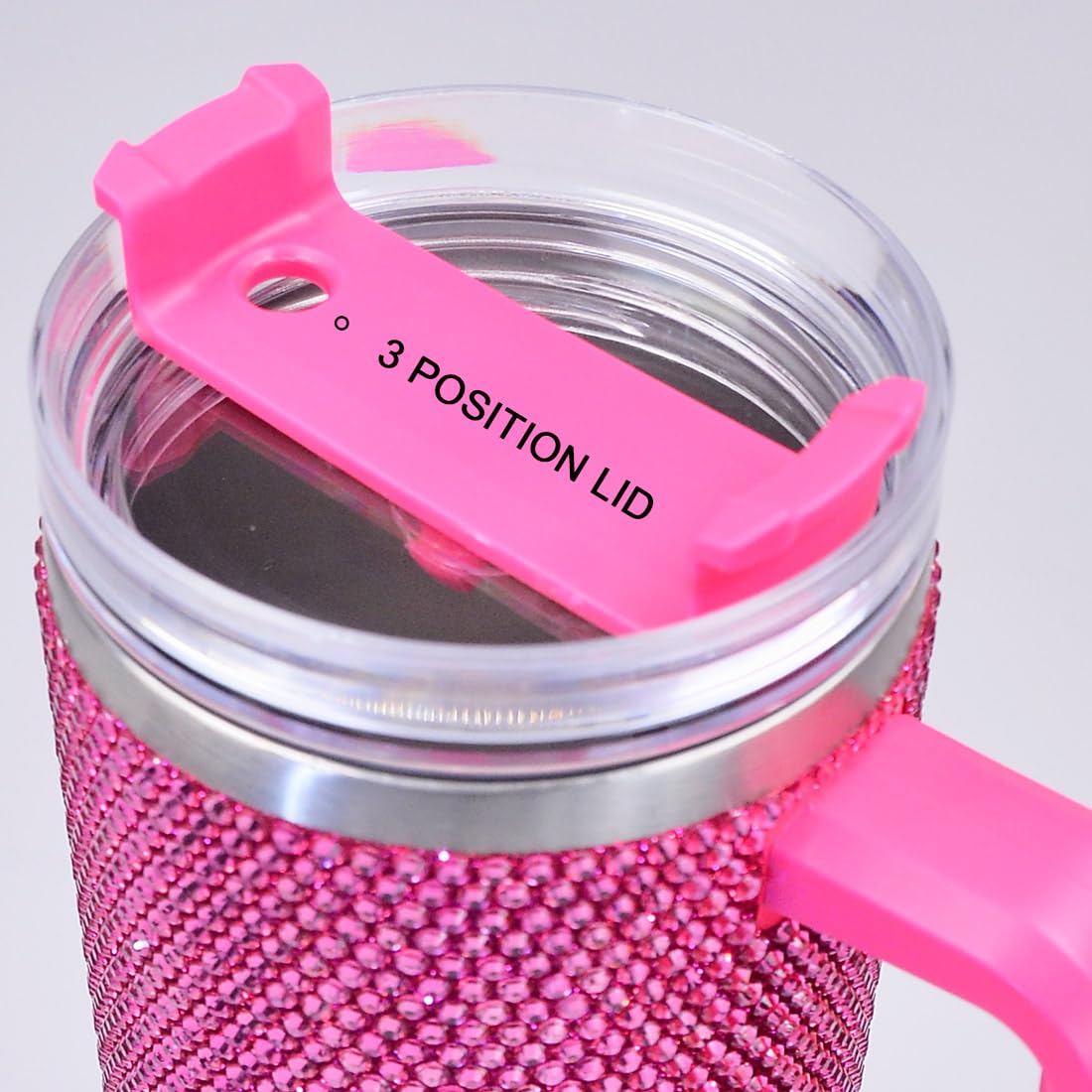40oz Bling Rhinestone Tumbler with Handle and Straw Glitter Cups