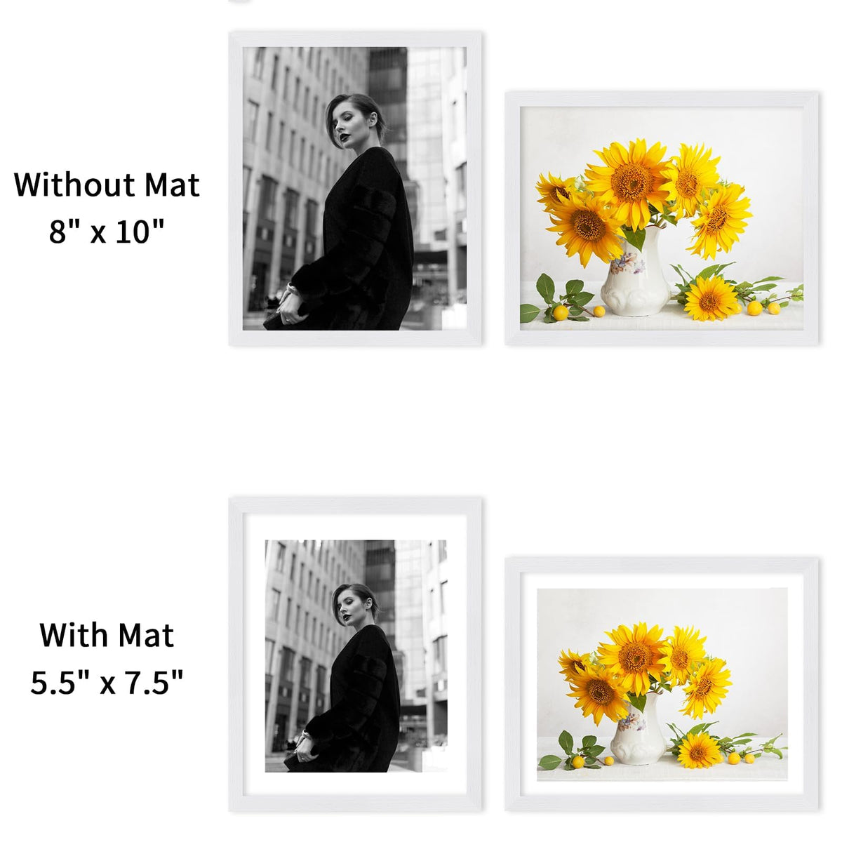 8x10 Solid Oak Wood Picture Frames (3 Count)