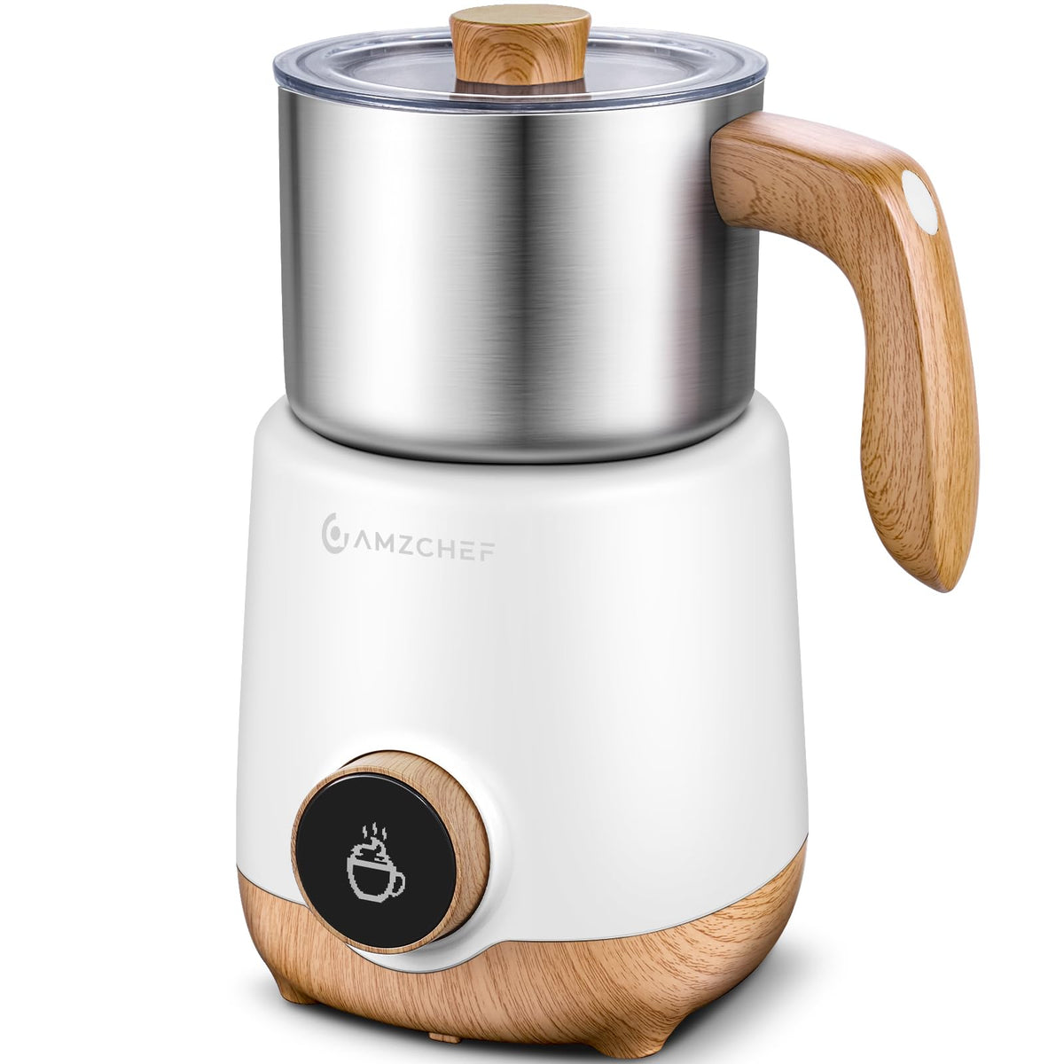 21 oz 8-in-1 Milk Frother, 550W Split Stainless Steel Automatic Steamer, Milk Warmer for Latte, Cappuccino, Hot Chocolate, Hot/Cold Froth, Heated Milk & Baby Food, White (21 Ounce)