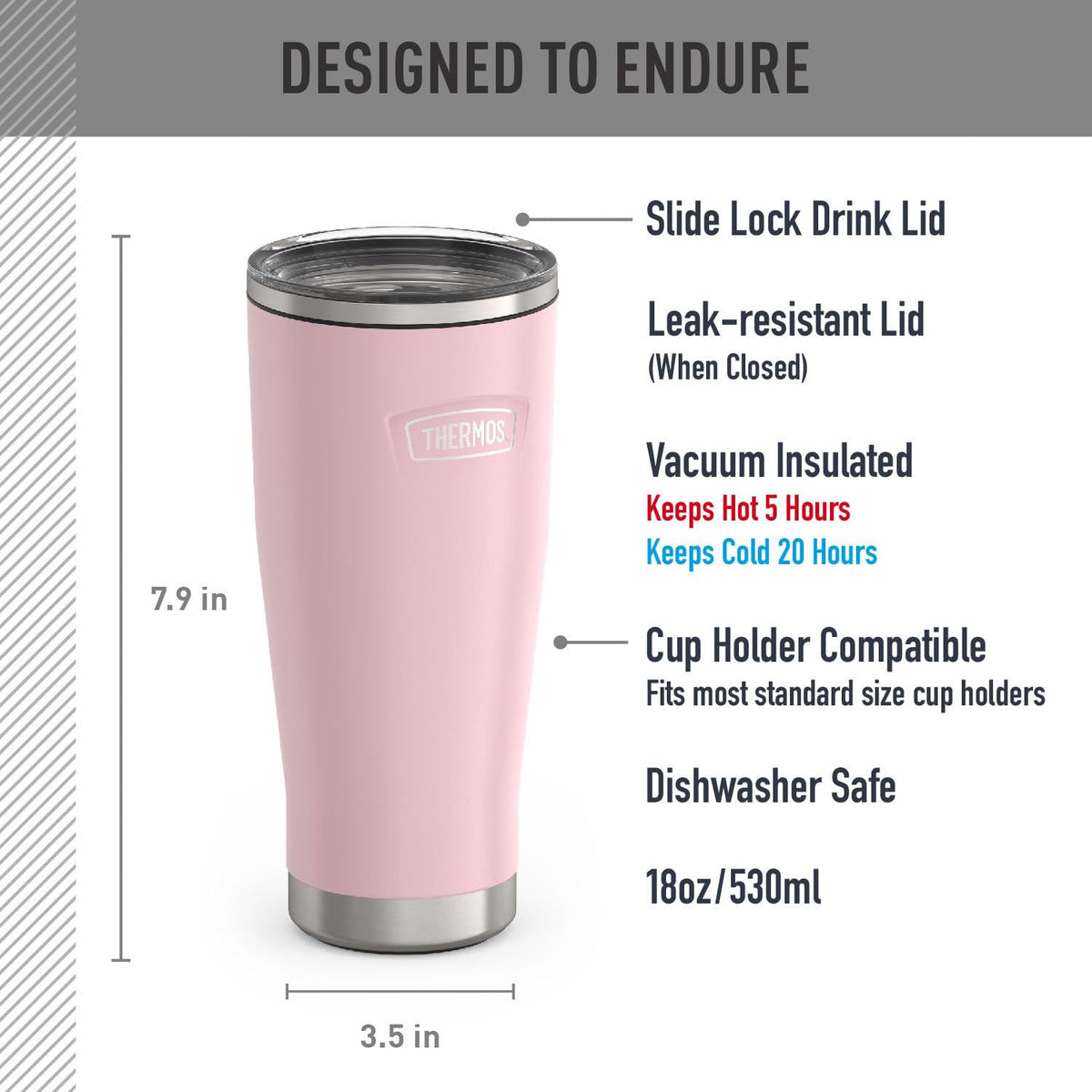 ICON SERIES Stainless Steel Tumbler with Slide Lock