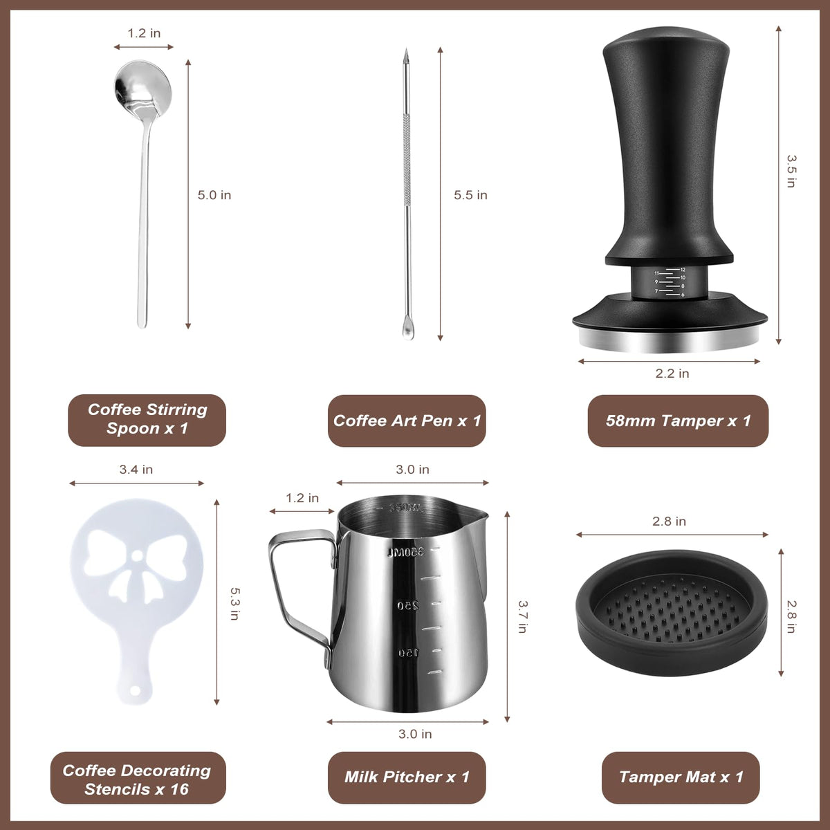 Spring Loaded Espresso Tamper Set