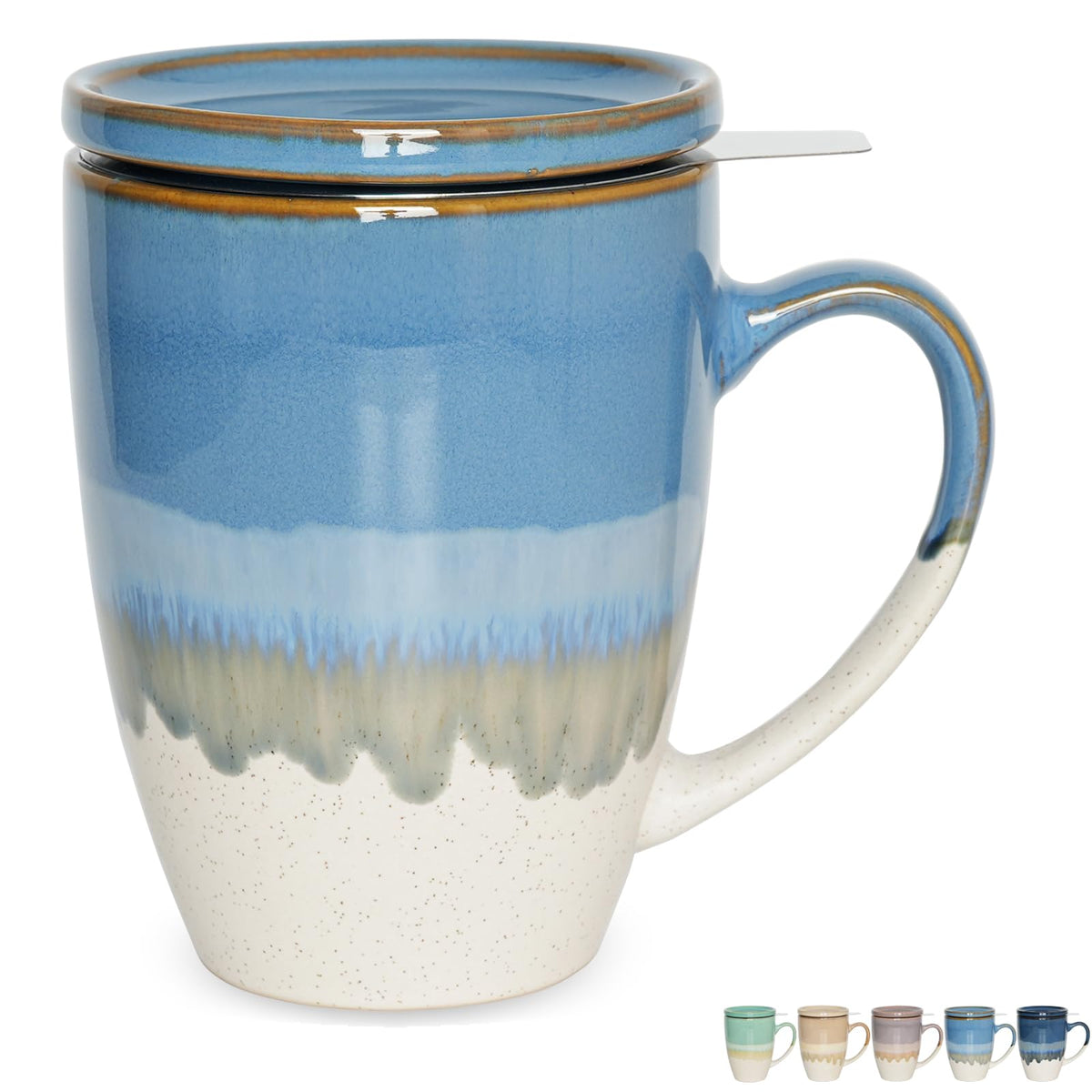 Ceramic Tea Cup with Infuser and Lid