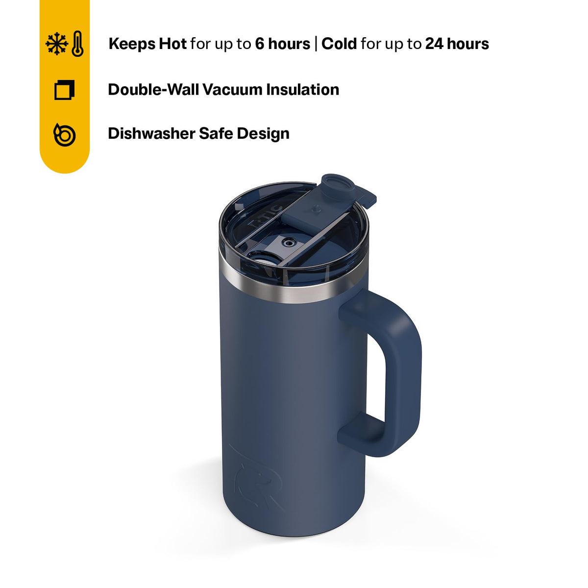 16oz Road Trip Travel Mug with Lid and Handle