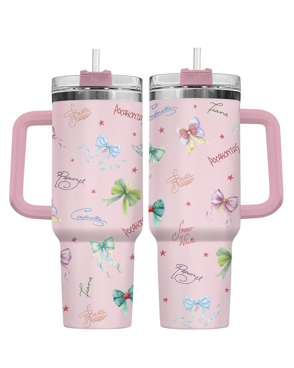 Princess Coquette Bow 40 oz Tumbler with Handle