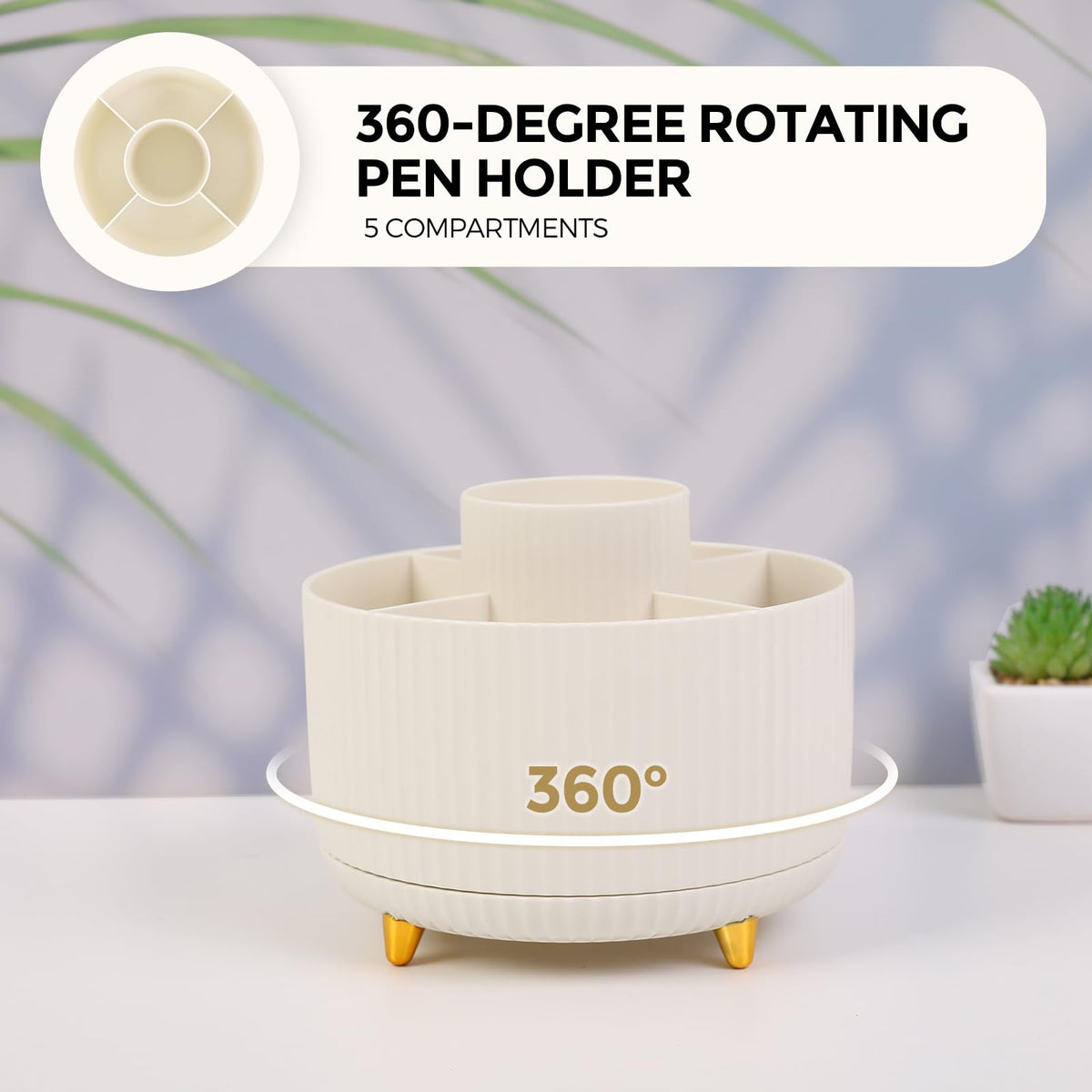 Desk Organizer Set with 360° Rotating Pen Holder