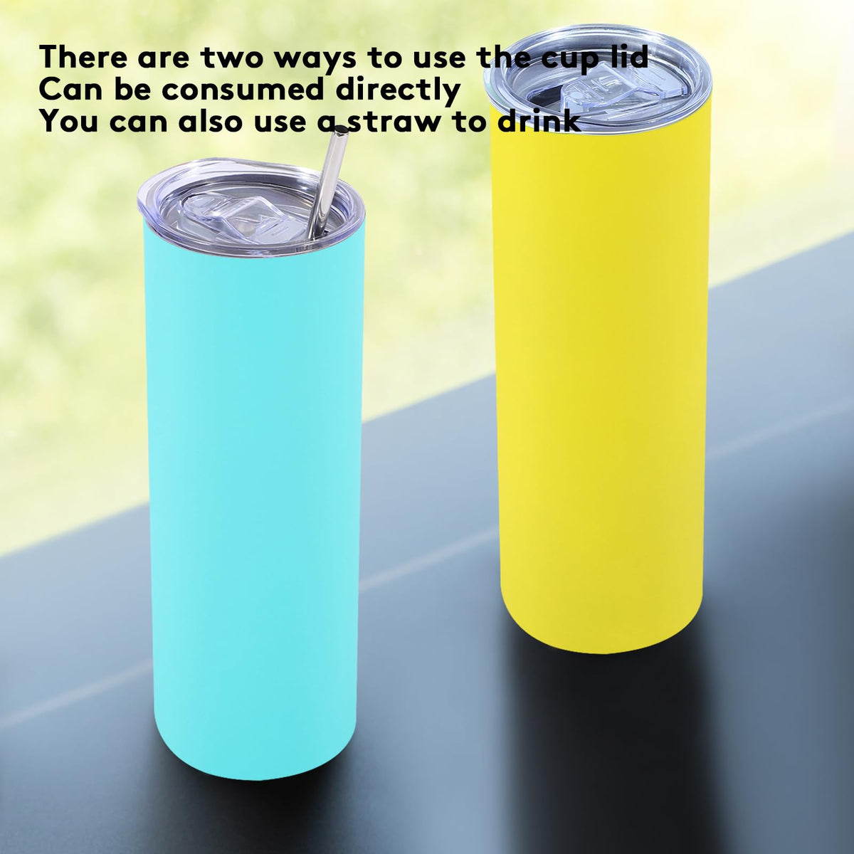 8 Pack Skinny Tumblers with Straws and Lids