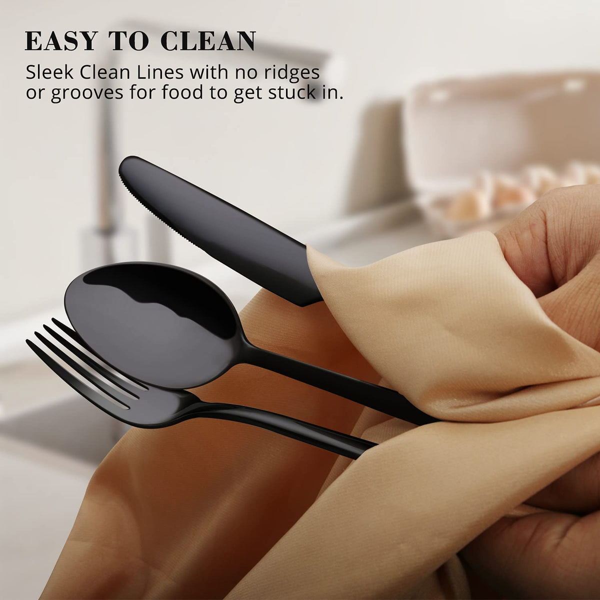 Black Silverware Set