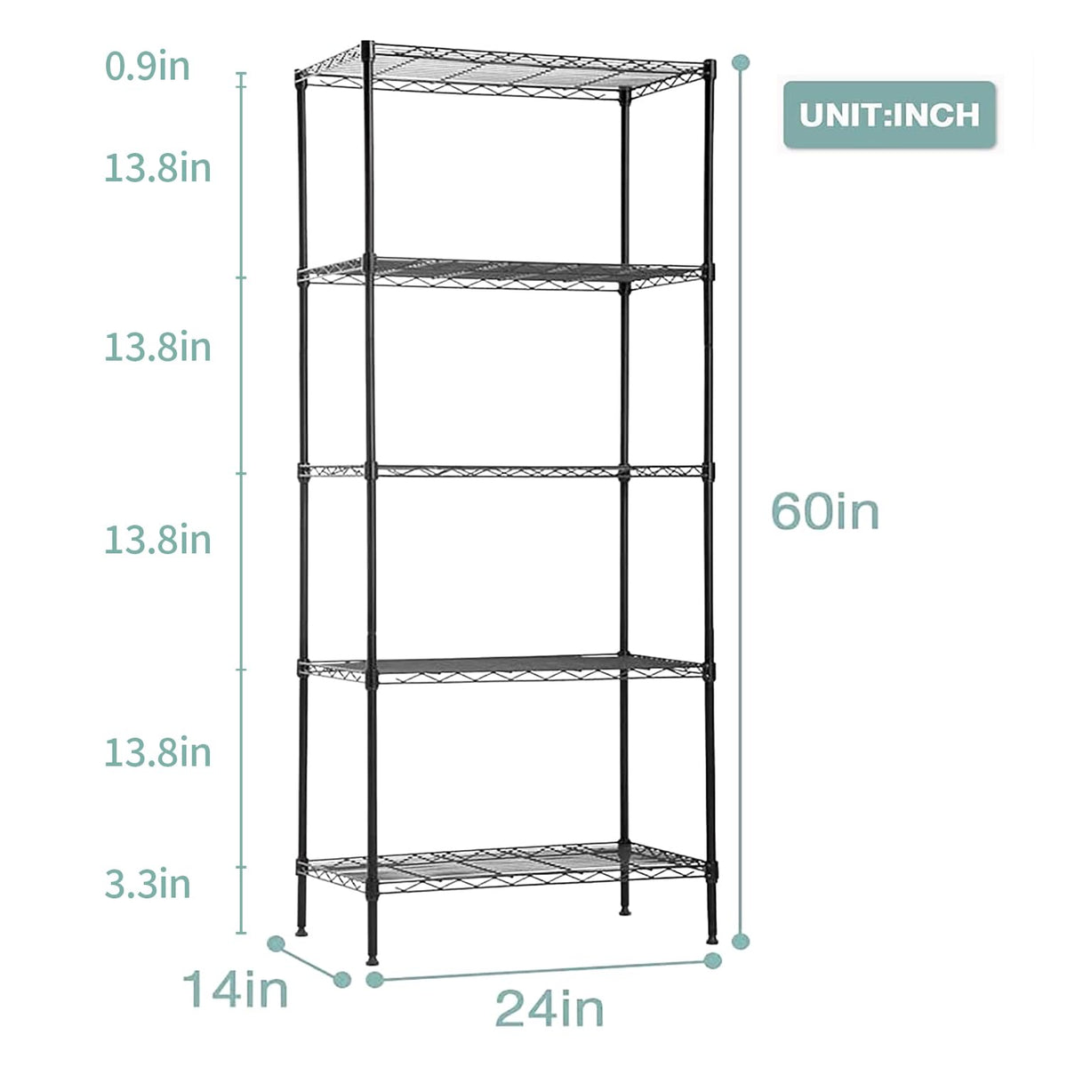 5 Tier Wire Shelf (12000 Ounce)