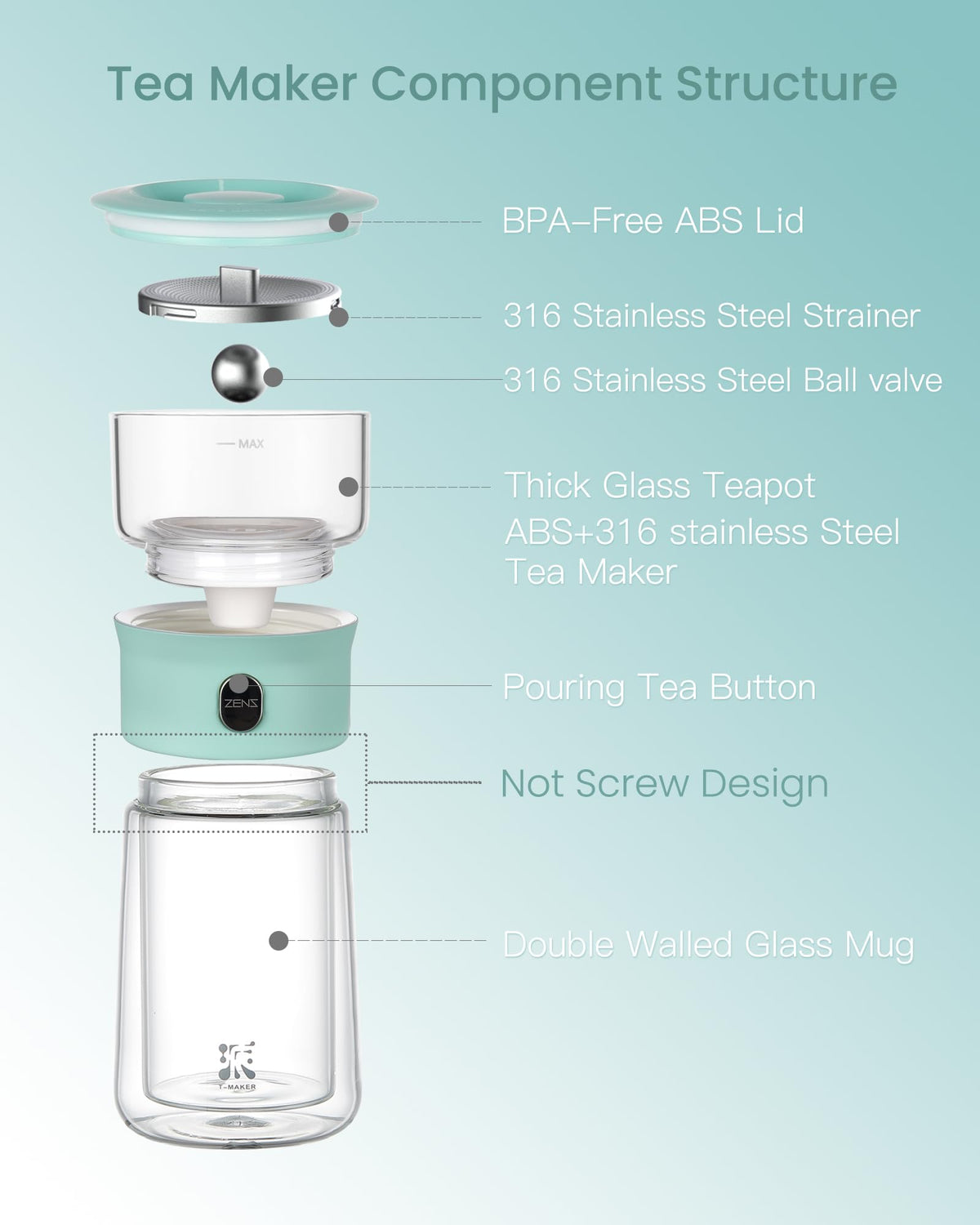 Modern Glass Infuser Teapot