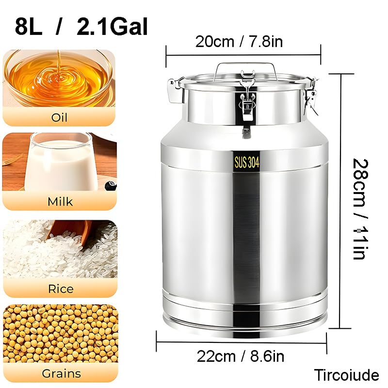 304 Stainless Steel Milk Can